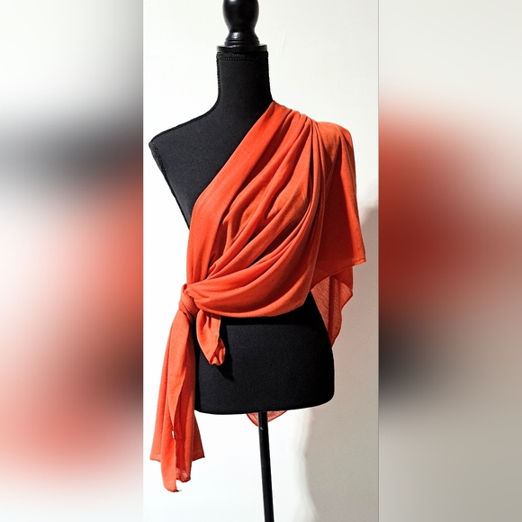 Sz OS | Shawl/Wrap/Shrug | Orange/Carrot/Ginger Copper - Picture 3 of 8